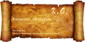 Kenesei Orsolya névjegykártya